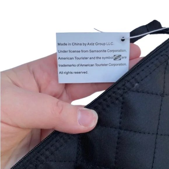 American Tourister 3 Piece Black Quilted & Faux Leather Accents - Some Callouts - Picture 7 of 15